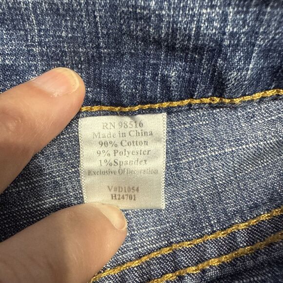 Coldwater Creek Straight Black Embellishment Floral Denim Jeans Size 8 - Picture 9 of 10